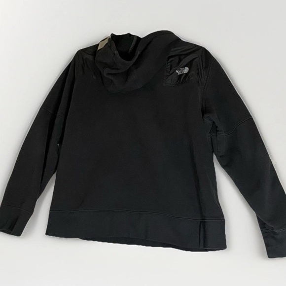The North Face Men's Sz Large 1/4 Zip Pullover Logo Black Hoodie Sweatshirt - Picture 2 of 10